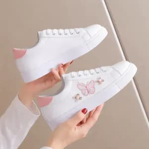 Ladies Butterfly Print Sneakers
